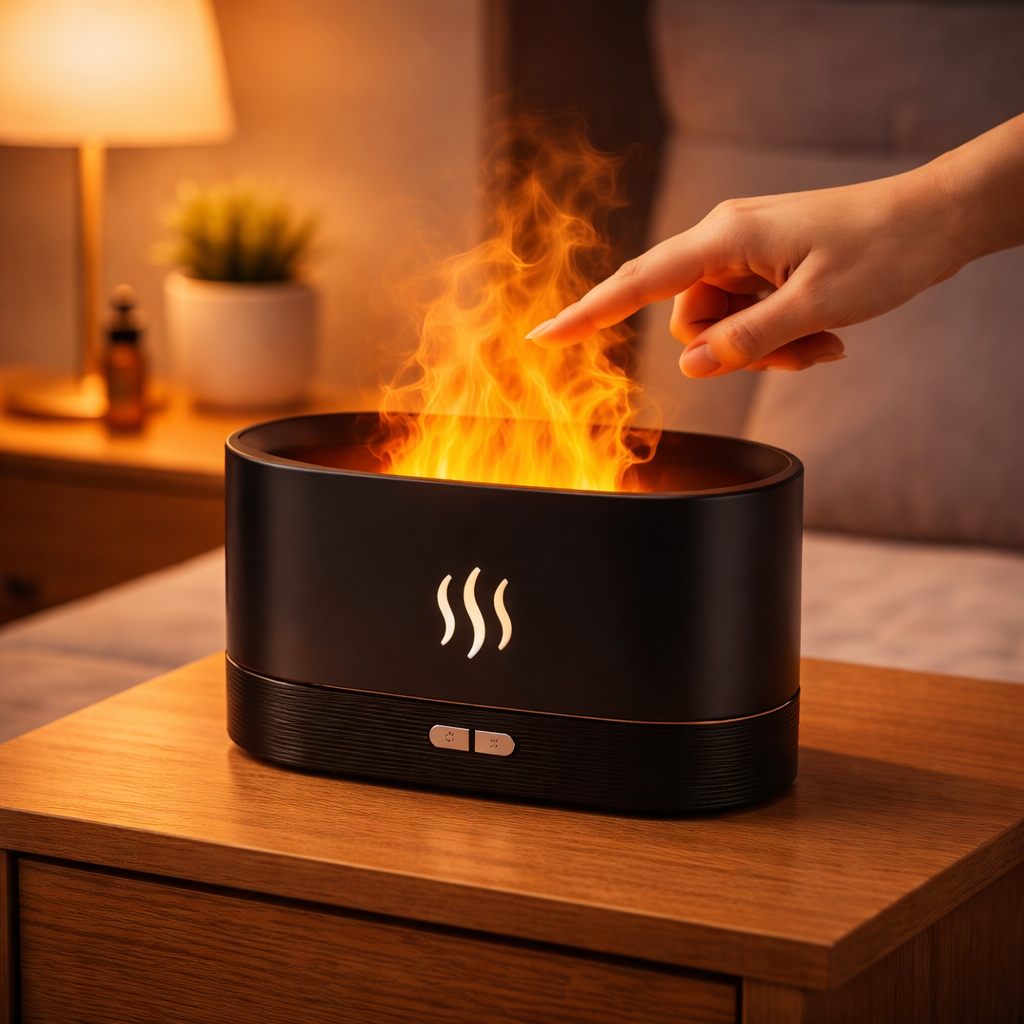 Flame Effect Aroma Diffuser (Black & White)