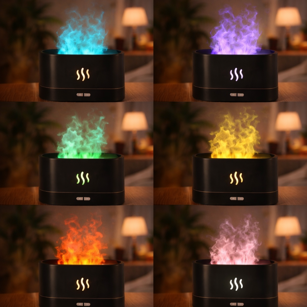 Flame Effect Aroma Diffuser (Black & White)