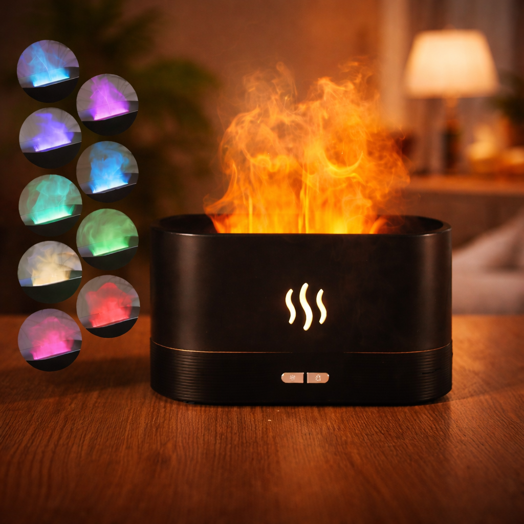 Flame Effect Aroma Diffuser (Black & White)